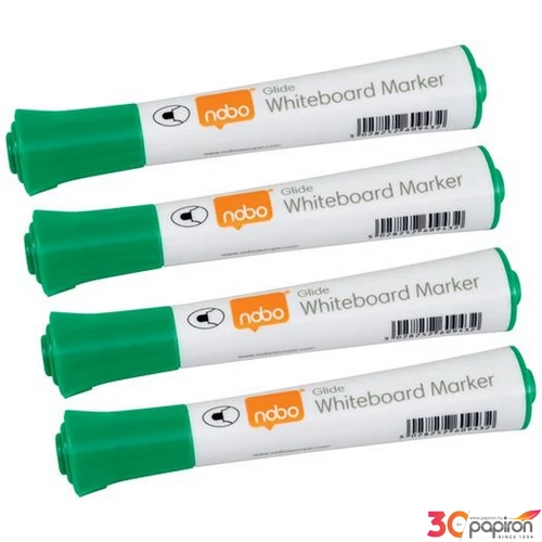 Táblamarker Nobo kúpos hegyű, 2mm, 10 db Glide, zöld