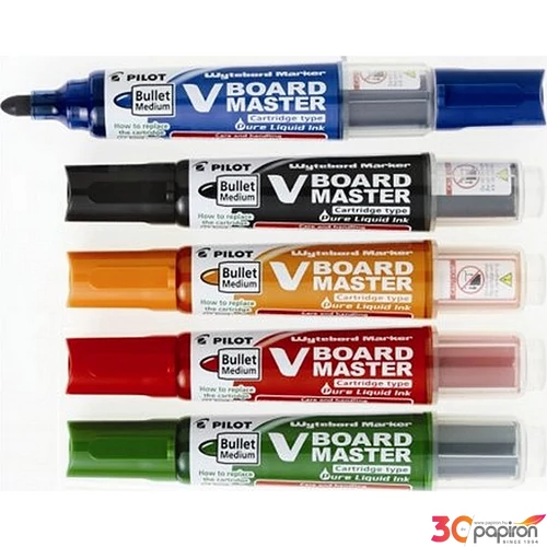 Táblamarker patronos Pilot V-Board Maste 2, 3mm kerek hegyű 5színű Írószerek PILOT WBMA-VBM-S5