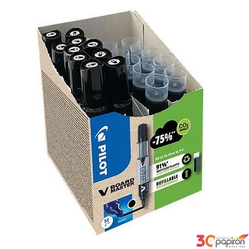 Táblamarker Pilot 2,3mm, kúpos, V-Board Master, Bonus Pack fekete + betét