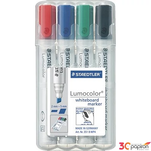 Táblamarker Staedtler Lumocolor 351 B' 2mm vágott hegyű 4színű Írószerek STAEDTLER 351 B WP4
