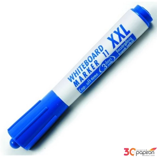 Táblamarker Whiteboard 11xXL kerek hegyű kék 3mm táblafilc, flipchartmarker irodaszer