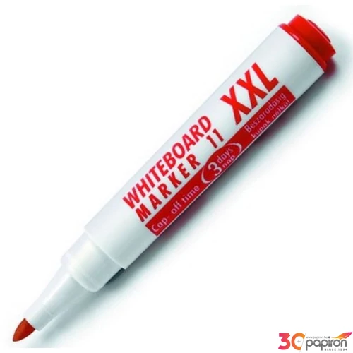 Táblamarker Whiteboard 11xXL kerek hegyű piros 3mm táblafilc, flipchartmarker irodaszer