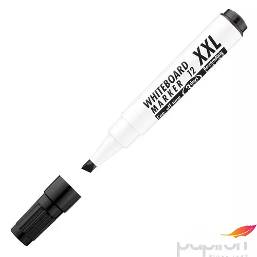 Táblamarker Whiteboard 12xXL vágott hegyű fekete 1-4mm táblafilc, flipchartmarker irodaszer