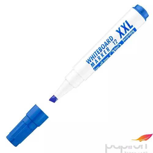 Táblamarker Whiteboard 12xXL vágott hegyű kék 1-4mm táblafilc, flipchartmarker irodaszer