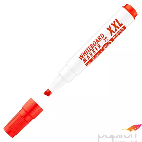 Táblamarker Whiteboard 12xXL vágott hegyű piros 1-4mm táblafilc, flipchartmarker irodaszer