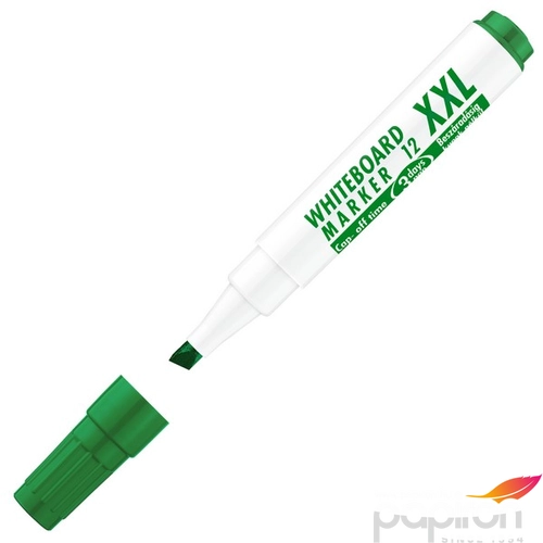 Táblamarker Whiteboard 12xXL vágott hegyű zöld 1-4mm táblafilc, flipchartmarker irodaszer