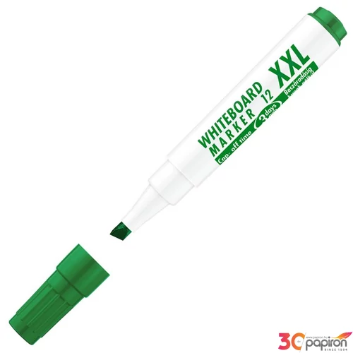Táblamarker Whiteboard 12xXL vágott hegyű zöld 1-4mm táblafilc, flipchartmarker irodaszer