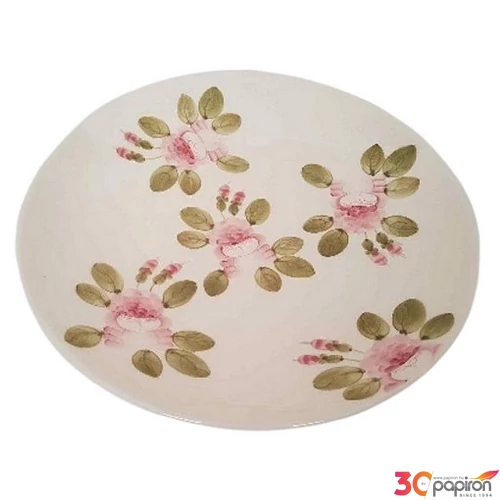 Tál nagykerámia 31x5cm Romantik rózsás nagytál kézzel festett