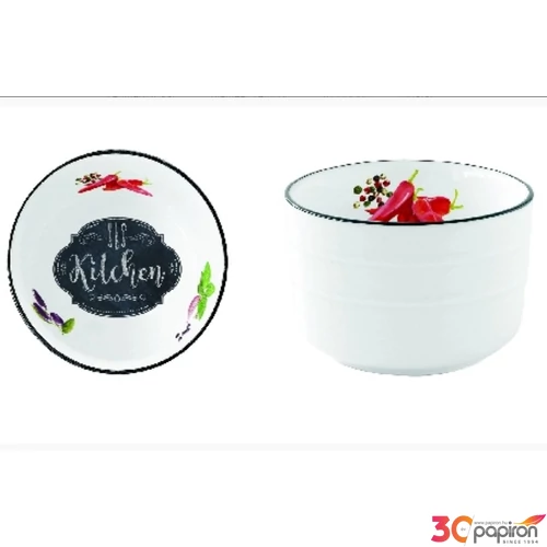 Tál Porcelán 9cm, Kitchen Basics Porcelántál fedővel