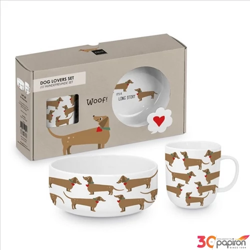 Tál porcelán + bögre 0ml 4dl ajándékszett, Long dobozban,