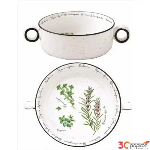Tál Porcelán füllel 12cm, Herbarium Porcelántál
