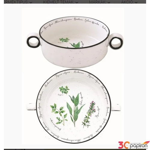 Tál Porcelán füllel 16cm, Herbarium Porcelántál