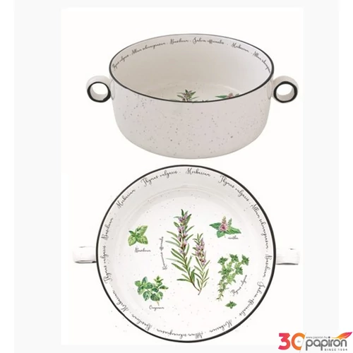 Tál Porcelán füllel 20cm, Herbarium Porcelántál