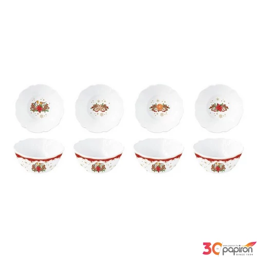 Tál Porcelán karácsonyi 4 db-os, 11x5cm, dobozban, Christmas Melody