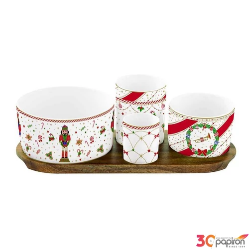 Kínálótálka szett Porcelán 4db-os(11,5/8/6,5/4,5cm)29x13cm dobozban Nutcracker Twist