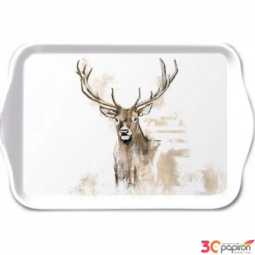 Tálca Ambiante kicsi Antlers műanyag kistálca 13x21cm
