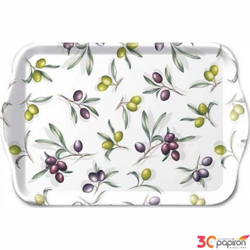 Tálca Ambiante kicsi Delicious olives műanyag kistálca 13x21cm