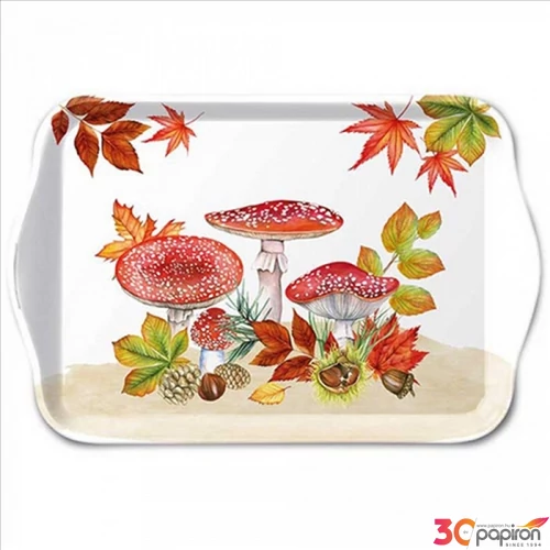Tálca Ambiante kicsi Fly agaric group műanyag kistálca 13x21cm