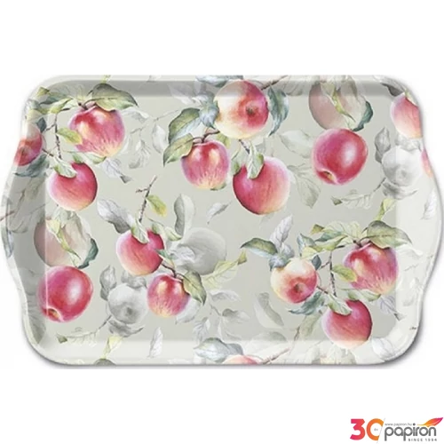 Tálca Ambiante kicsi Fresh Apples Green műanyag kistálca 13x21cm