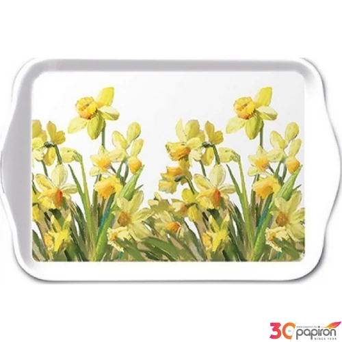 Tálca Ambiante kicsi Godl en Daffodils műanyag kistálca 13x21cm