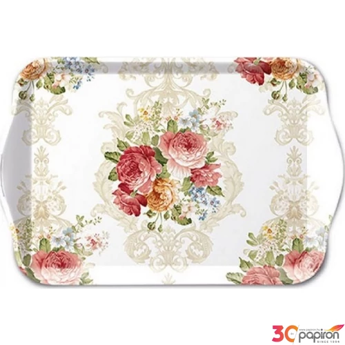 Tálca Ambiante kicsi Sara Cream műanyag kistálca 13x21cm