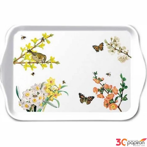Tálca Ambiante kicsi Spring awakening műanyag kistálca 13x21cm