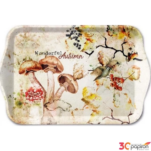 Tálca Ambiante kicsi Wonderful Autumn műanyag kistálca 13x21cm