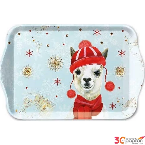 Tálca műanyag 13x21cm Ambiente Winter Lama 33713425