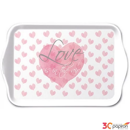 Tálca műanyag 13x21cm Love Letters műanyag kistálca Valentin napi