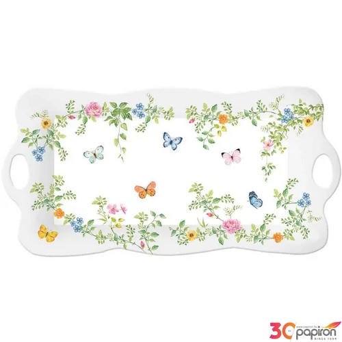 Tálca műanyag 42x20cm Dancing Butterflies hullámos