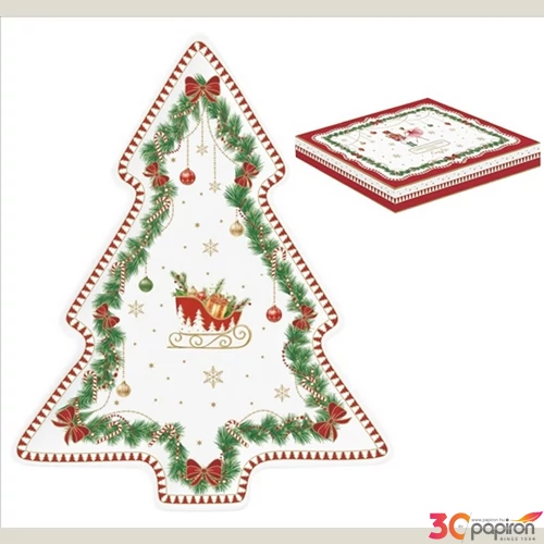 Tálca porcelán 20,5x25,5cm, Magie de Noel dobozban