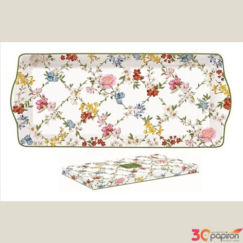 Tálca porcelán 35x15cm Garden Dreams dobozban
