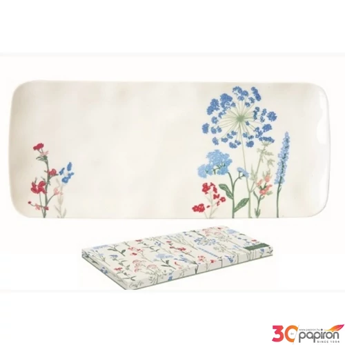 Tál Porcelán 36x15,5cm, Mille Fleurs Blue Porcelántál