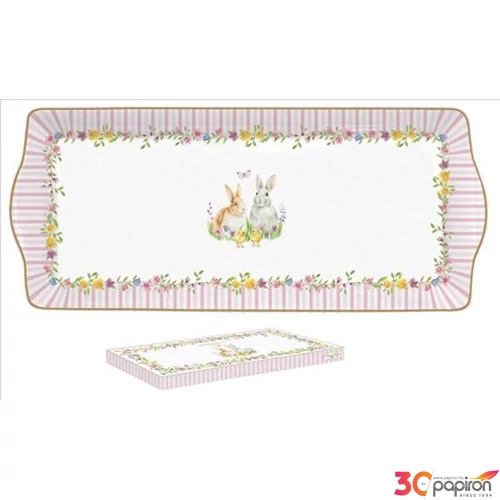 Tálca Porcelán Happy Easter dobozban 35x15cm