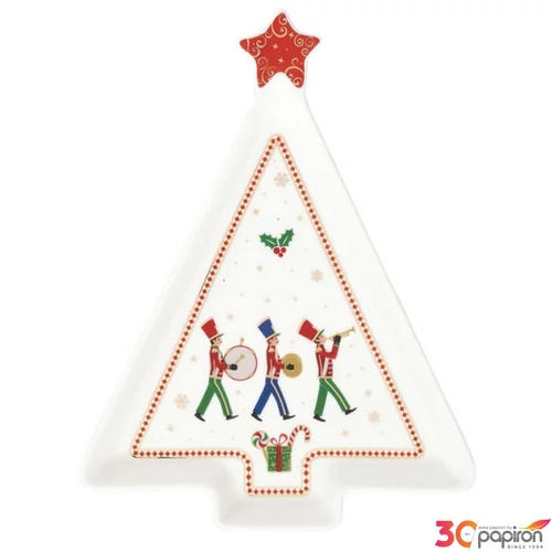 Tálca Porcelán karácsonyi 21x16cm, Polar Express kézzel festett dobozban