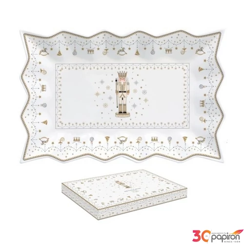 Tálca Porcelán karácsonyi 35x23cm, dobozban, Royal Nutcracker