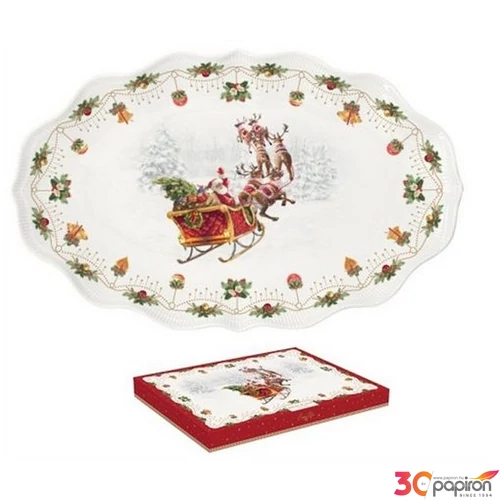 Tál Porcelán ovál, 40x25,5cm, dobozban Nostalgic Christmas