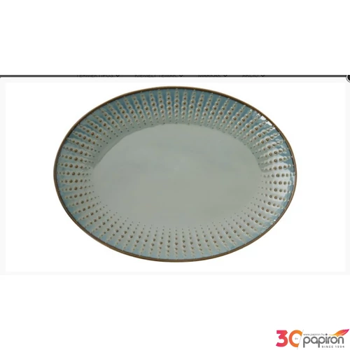 Tál Porcelán ovál 32x23cm, Drops Celadon Porcelántál