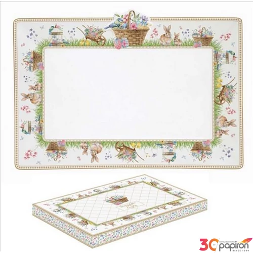Tálca kínáló 35x24,5cm Spring Bloom dobozban