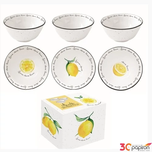 Tálkaszett Porcelán S/3 9,5cm, dobozbanAmalfi