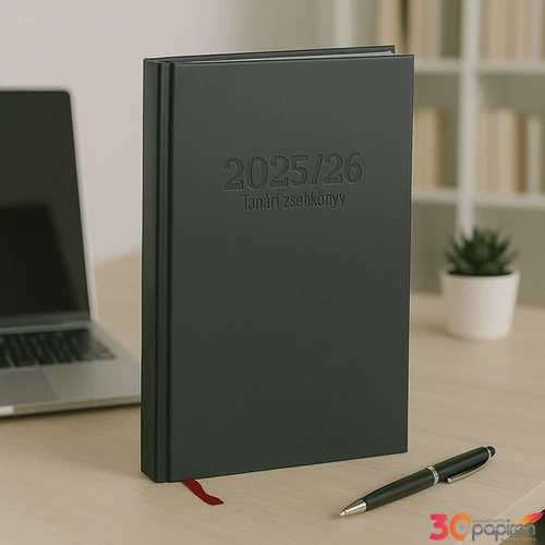 Tanári zsebkönyv 2025/26 145x205mm, fekete színű Realsystem   kollekció 5311-01