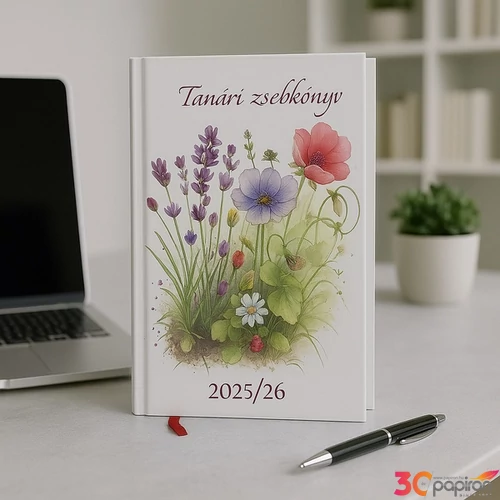 Tanári zsebkönyv 2025/26 145x205mm, rét mintás Realsystem   kollekció 5311-63