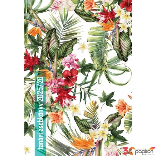 Tanári zsebkönyv 2025/26 145x205mm, virágminta Realsystem   kollekció 5311-68
