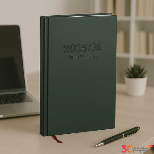 Tanári zsebkönyv 2025/26 145x205mm, zöld színű Realsystem   kollekció 5311-08