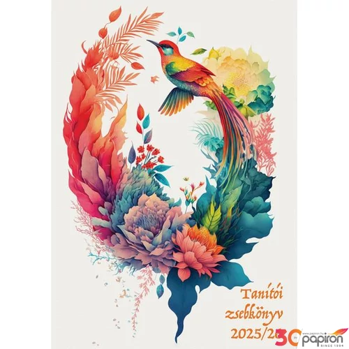 Tanítói zsebkönyv 2025/26 heti 145x205mm, kolibri mintás Realsystem   kollekció 5317-66