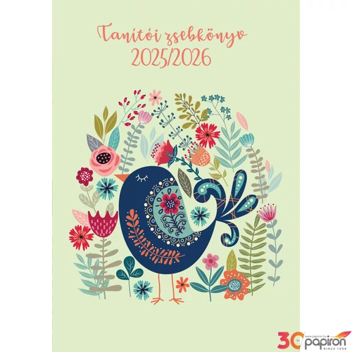 TANÍTÓI ZSEBKÖNYV 2025/26 HETI 145x205mm, madár mintás Realsystem   kollekció 5317-63