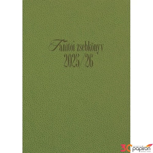Tanítói zsebkönyv 2025/26 heti 145x205mm, zöld Realsystem   kollekció 5317-10
