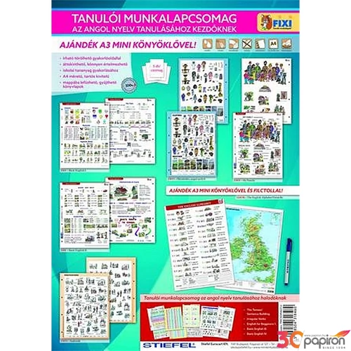 Tanulói munkalap csomag 5 munkalap, 1 alátét, filc, STIEFEL Angol nyelvtanulás