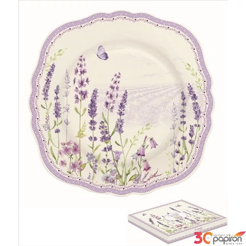 Tányér desszertes kerámia 20cm, Lavender Field dobozban