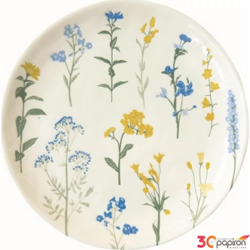 Tányér desszertes kerámia 19cm Birds Melody 4db-os, dobozban